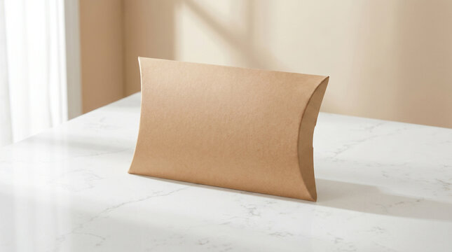 Kraft Pillow Box Packaging Mockup for Product Branding
