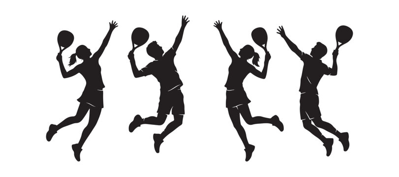 padel player smash pose silhouette