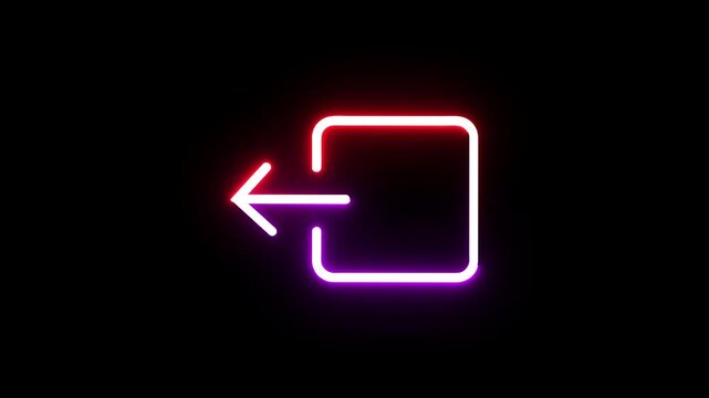 Neon modern business arrow animation on black background. Finance growth, success, and progress  digital  arrow animation.