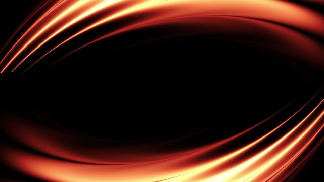 Cinematic glowing orange fire wave border isolated on black background