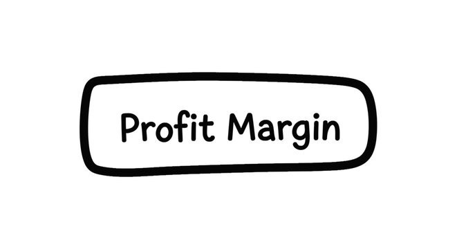 Rounded rectangle containing profit margin text