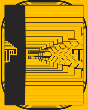 Dynamic Text Typography Poster Yellow Black Wall Art
