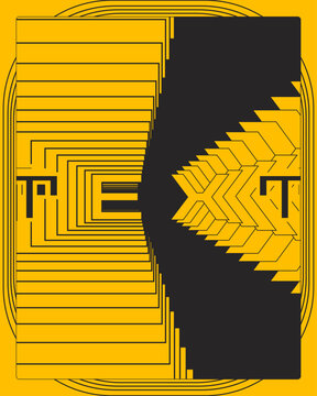 Bold Dynamic Typography Poster Yellow Black Text Based Wall Art
