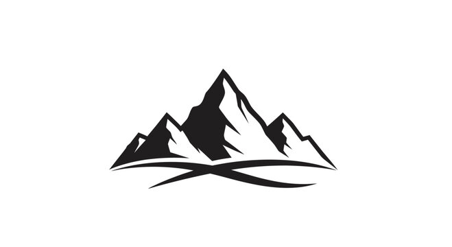 Minimalist Mountain Range Logo Icon