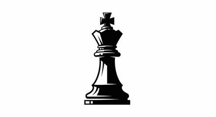 Fototapeta premium Minimalist Black Chess King Piece Graphic Illustration