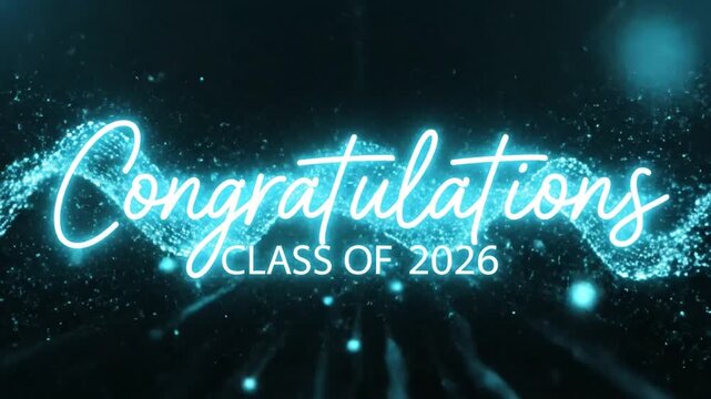 Futuristic Graduation Celebration Graphics with Glowing Text for Class of 2026
