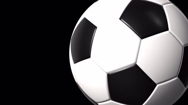 Football soccer ball transition on transparent background