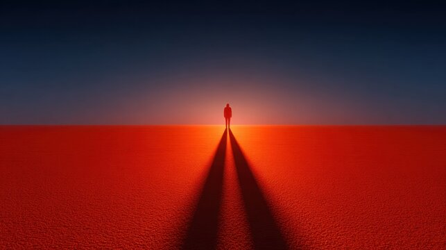 Rover shadow stretching across red martian landscape photography sci-fi environment dramatic viewpoint
