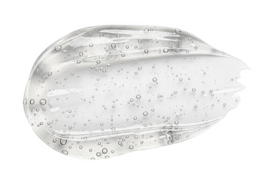 Clear cosmetic face scrub gel smear with exfoliating particles