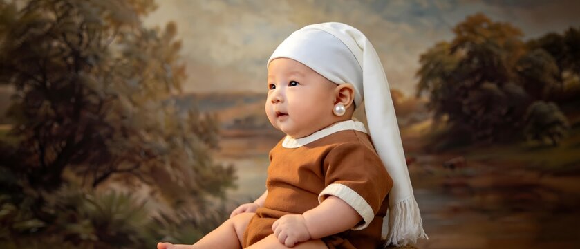 Baby in historical style portrait