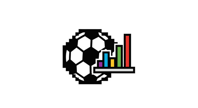 Soccer Ball with Graph Chart Data.