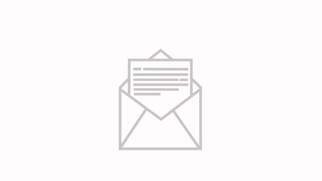 Envelope icon, Mail icon vector. line icon animation.4k Video,