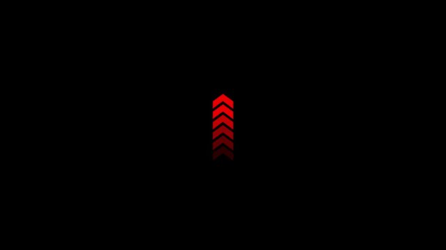 arrow icon concept animation right to left direction looping arrow loading and navigation symbol on black background.4k video