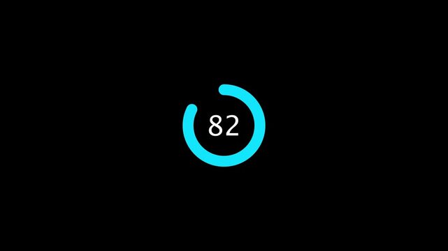 White progress loading bar with circular buffer animation on black background .4 k video