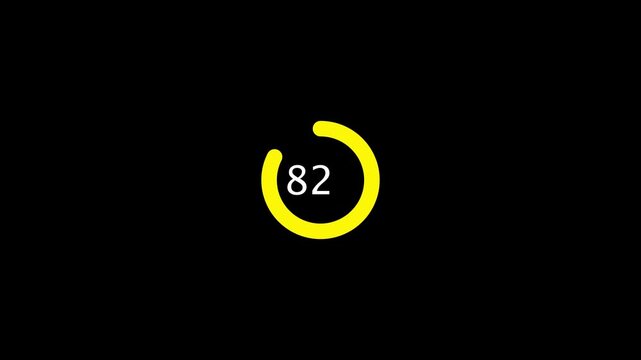 White progress loading bar with circular buffer animation on black background .4 k video