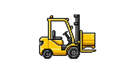 Naklejka premium Yellow Forklift Truck Side View.