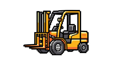 Naklejka premium Yellow Forklift Truck Industrial Vehicle.