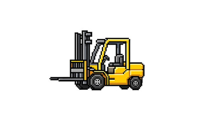 Naklejka premium Yellow Forklift Truck Industrial Vehicle.
