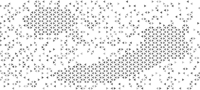 Halftone triangles pattern. Abstract geometric gradient background. Vector illustration