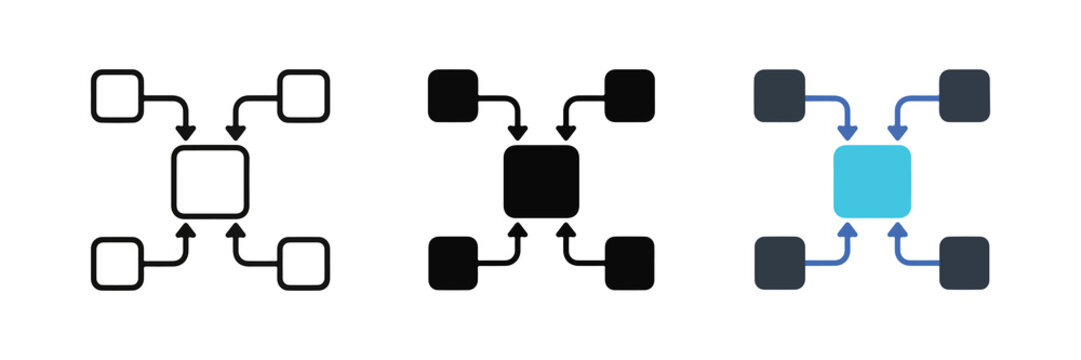 System Integration Flow Network Icon Set