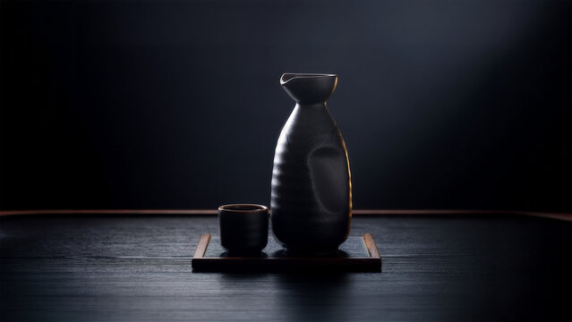 しぶみのある徳利とおちょこの晩酌画像
