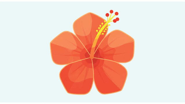 Orange Hibiscus Flower Illustration Design Element.