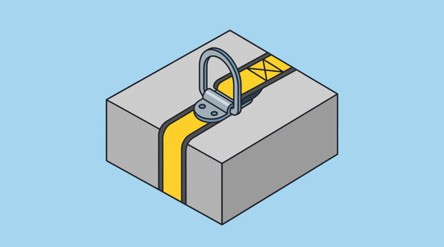 Safety Harness D-Ring Anchor Point Isometric Vector