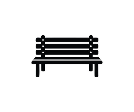 PrinTitle: Classic wooden garden bench icon for restt