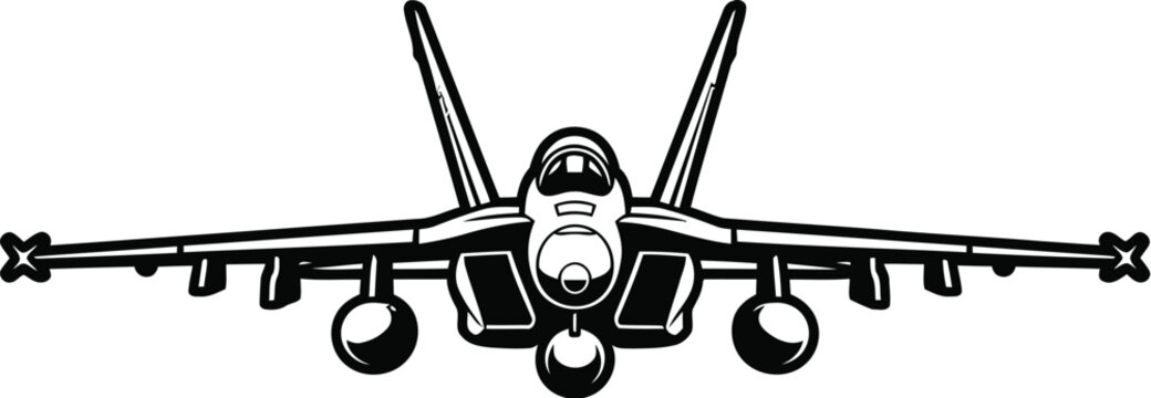 F/A-18 Super Hornet Carrier Fighter Jet Bold Graphic Illustration Creative Angle Vector