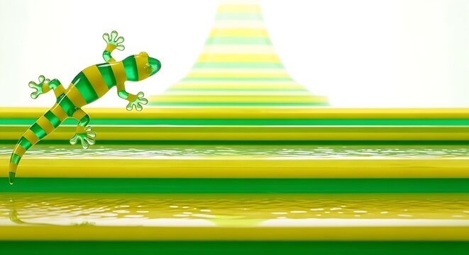 lizard on a green background
