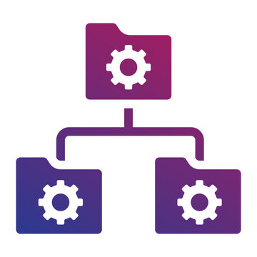 Document master layout folders tree framework setting gear Gradient Icon.