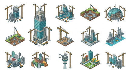 Fototapeta premium 3D Skyscraper Construction Concepts.