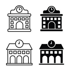 Obraz premium Train station building icon