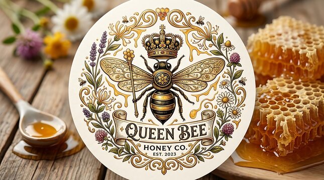 Queen Bee Honey Co. Logo queen bee logo
