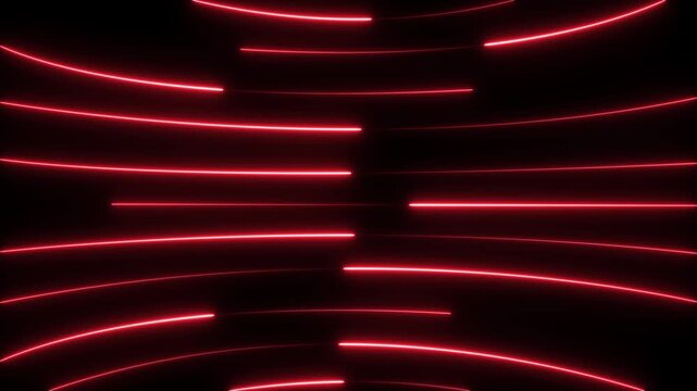 Neon lights blinking lines moving animation. Seamless loop animation of glowing neon line. 4k animation Horizontal glowing colorful neon line animation .Neon color lines as colorful laser wallpaper.
