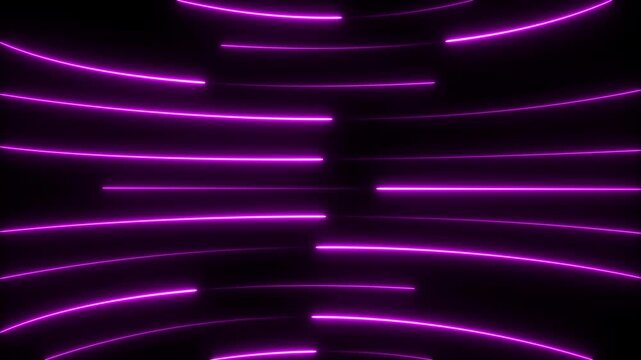 Neon lights blinking lines moving animation. Seamless loop animation of glowing neon line. 4k animation Horizontal glowing colorful neon line animation .Neon color lines as colorful laser wallpaper.