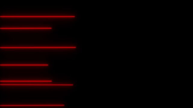 Neon lights blinking lines moving animation. Seamless loop animation of glowing neon line. 4k animation Horizontal glowing colorful neon line animation .Neon color lines as colorful laser wallpaper.