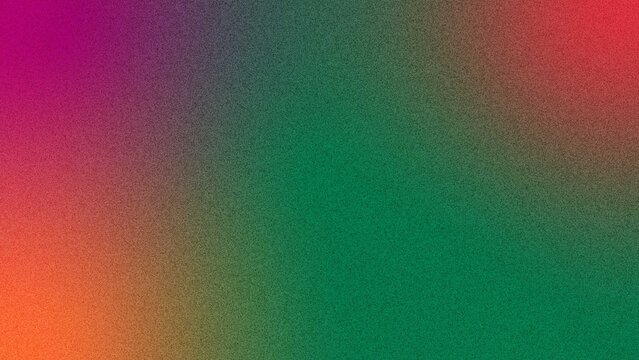 Gradient background features a soft transition of magenta, dark teal, and vibrant green colors mixed with a grainy texture to offer a versatile space for text and creative visual compositions today.