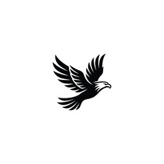 Fototapeta premium Flying Eagle Bird Silhouette Logo Icon Vector Isolated on White Background