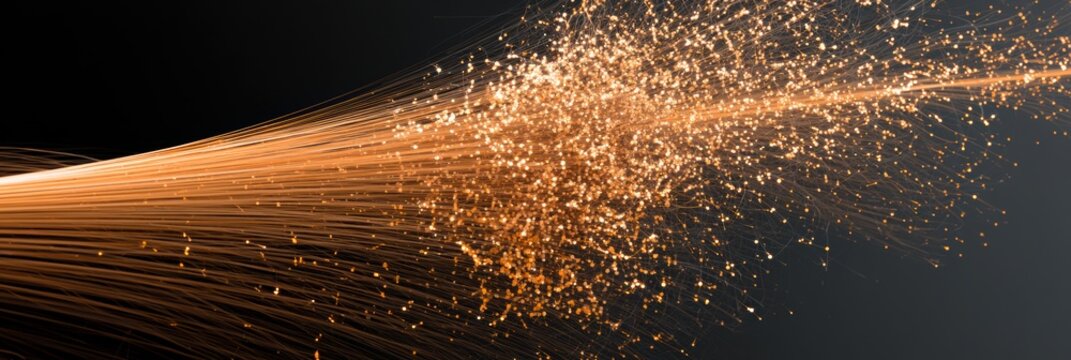 A visual representation of causal inference relationships in a complex system shows warm amber threads illustrating root causes of business outcomes.