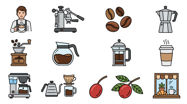 Coffee brewing process with various equipment and beans