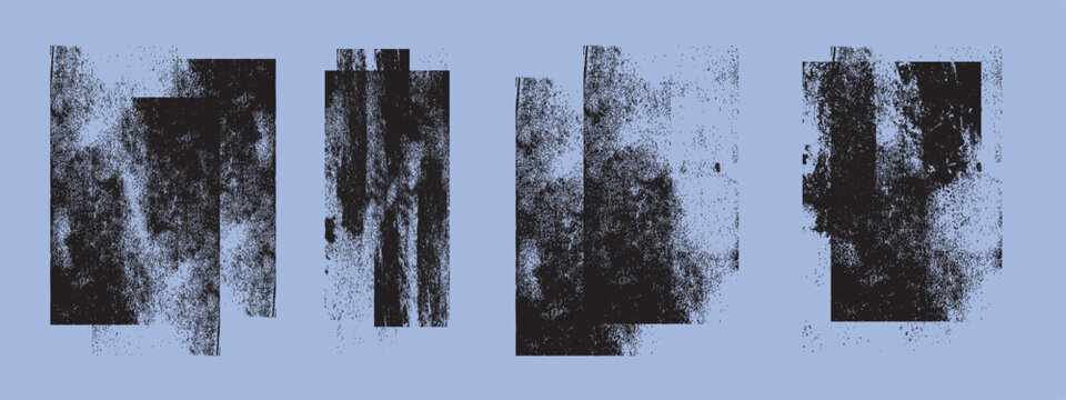 Ink roller textures, rectangle grunge stamp texture, vertical backgrounds, vector shape, dust overlay, and dirty backgrounds. Vector illustration