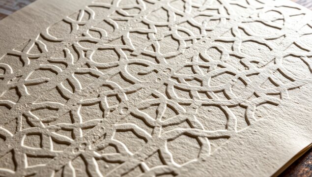 Intricate Islamic Calligraphy Pattern on Textured Stone Surface Close-Up