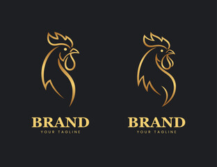 chicken head illustration logo design template © MUHAMMAD DENNI