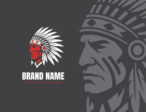 American Indian logo illustration design