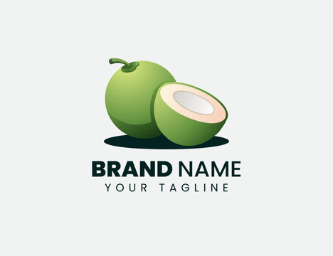 coconut logo abstract design illustration
