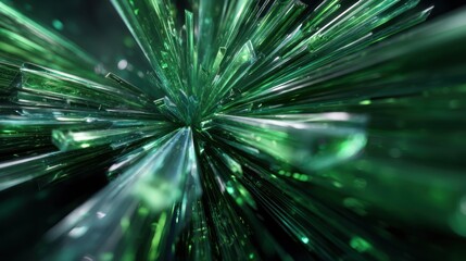 Obraz premium Abstract green crystal explosion art