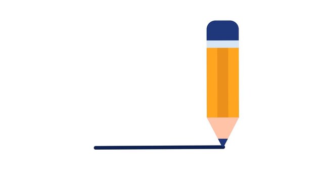 Animated pencil drawing and erasing a line