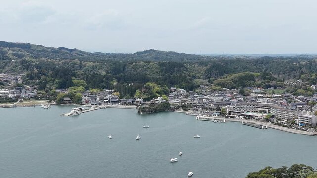 MATSUSHIMA, JAPAN.Rocky shoreline view April 28 2026