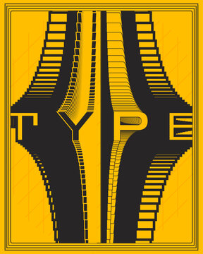 Modern Dynamic Text Typography Wall Poster Yellow Black Art Print
